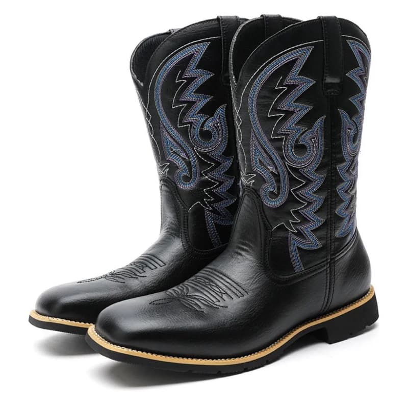 Botas De Cano Alto Bordadas Vintage Western Cowboy