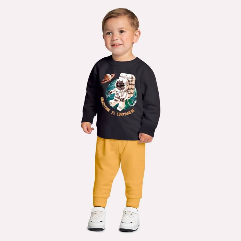 Conjunto Moletom Infantil Kyly Lançamento Blusa e Calça Menino Flanelado Com Punho