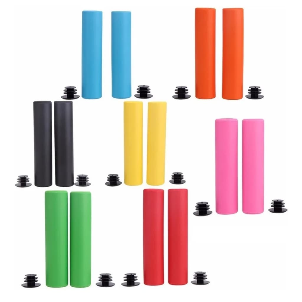 Manopla punho de bicicleta confortavel silicone cores