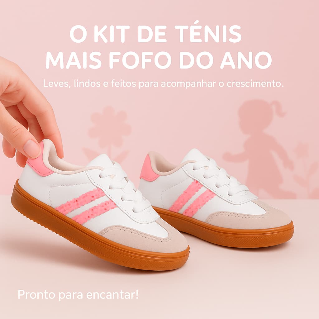 Kit 2 Pares Tênis Menina – Estilo Fofo e Confortável do 20 ao 35 – Envio Imediato