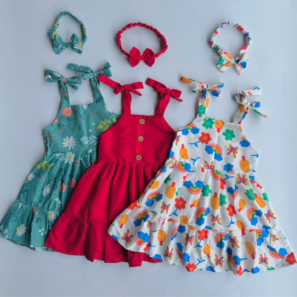 Kit Vestido Infantil | Kit Roupa Infantil Menina 1, 2, 3 ANOS