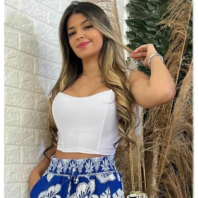 Cropped Top Corselet Morcego Tomara que Caia Com Bojo sustentável P M G