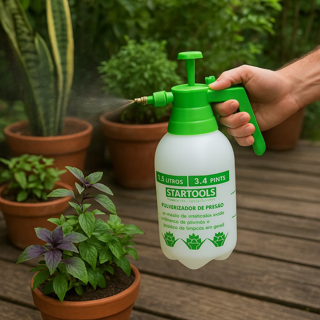 Pulverizador Borrifador de Pressão Manual Água/Espuma de Plástico - 1,5 litros