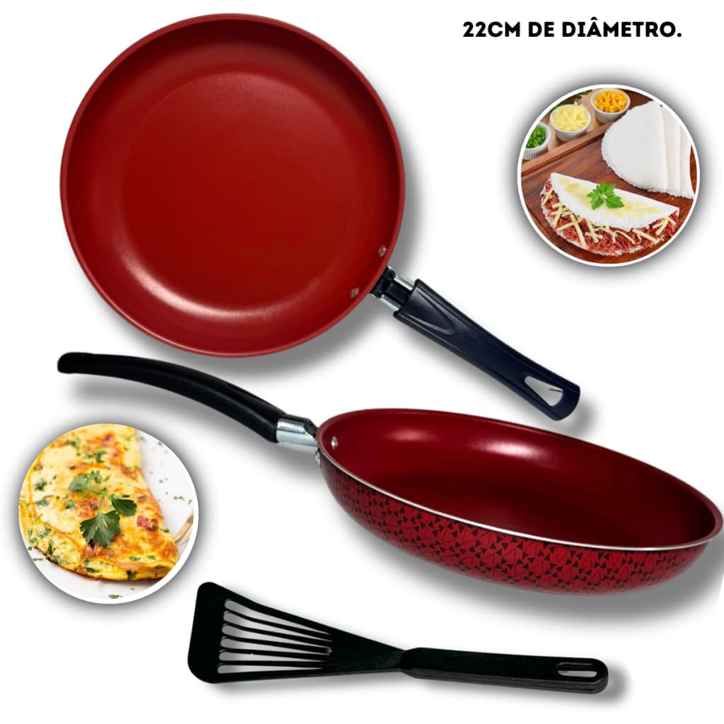 1un - FRIGIDEIRA FRANCESA 22 CM/18CM/16CM ANTIADERENTE , FRIGIDEIRA PANQUECA,CREPE, OMELETE