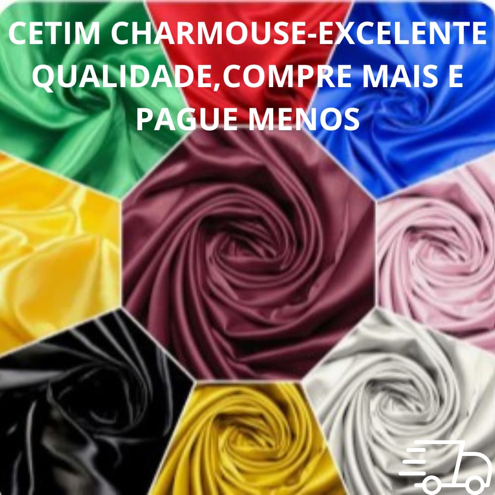"Tecido Cetim Charmousse 1,50m Largura - Brilhante Para Robes, Noivas e Decoração - Metro Inteiro"