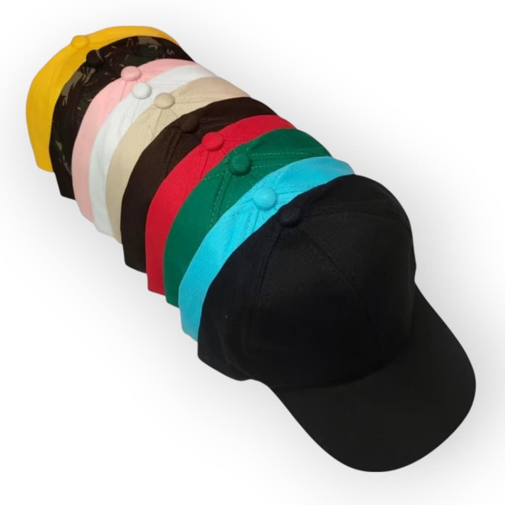 Kits 10 Bonés Liso Adulto Tecido Cores Lisos Aba Curva Unissex Adulto