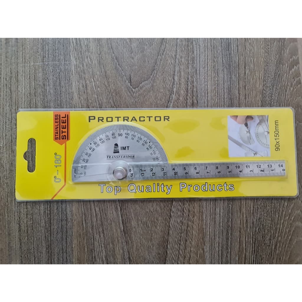 Transferidor de Metal 0-180 Graus Aço Inox