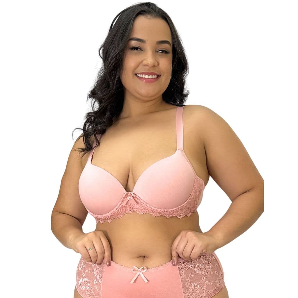 Sutiã Plus size Estruturado com Aro barbatanas nas laterais Alta Sustentação Alças Largas Reforçadas