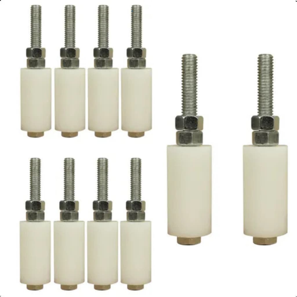 10 Roletes Guia Para Portão De Correr 50x20mm