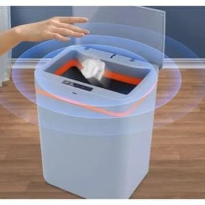 Lixeira Inteligente 12L Recarregável Sensor de Movimento e Tampa Automática USB Recarregável