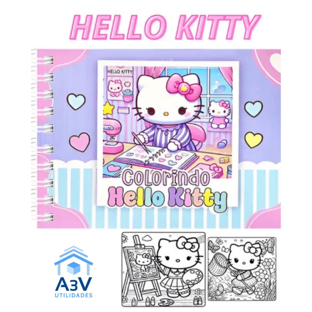 Caderno de Pintura Hello Kitty / Livro de Colorir 48 folhas