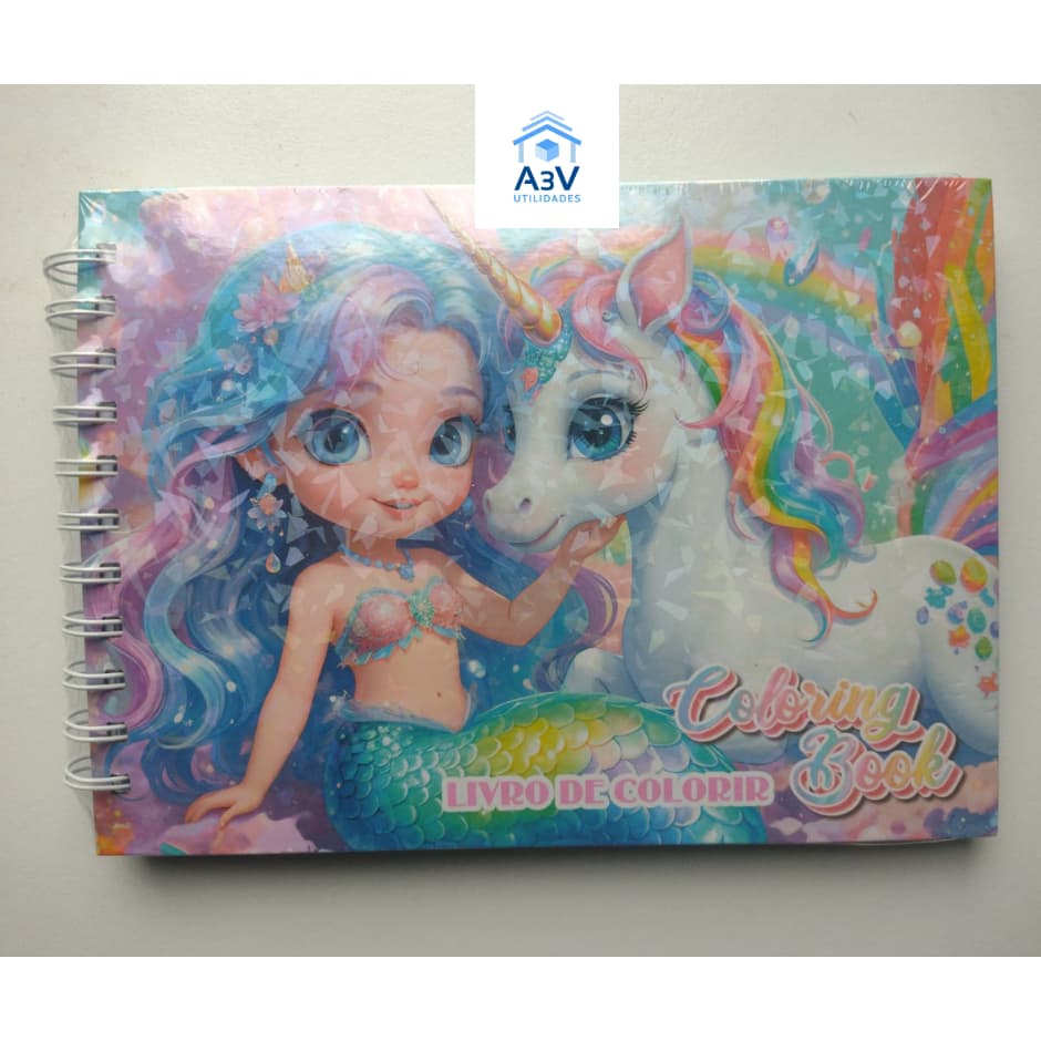 Caderno de Pintura Coloring Book / Livro de colorir 48 folhas / Unicórnio