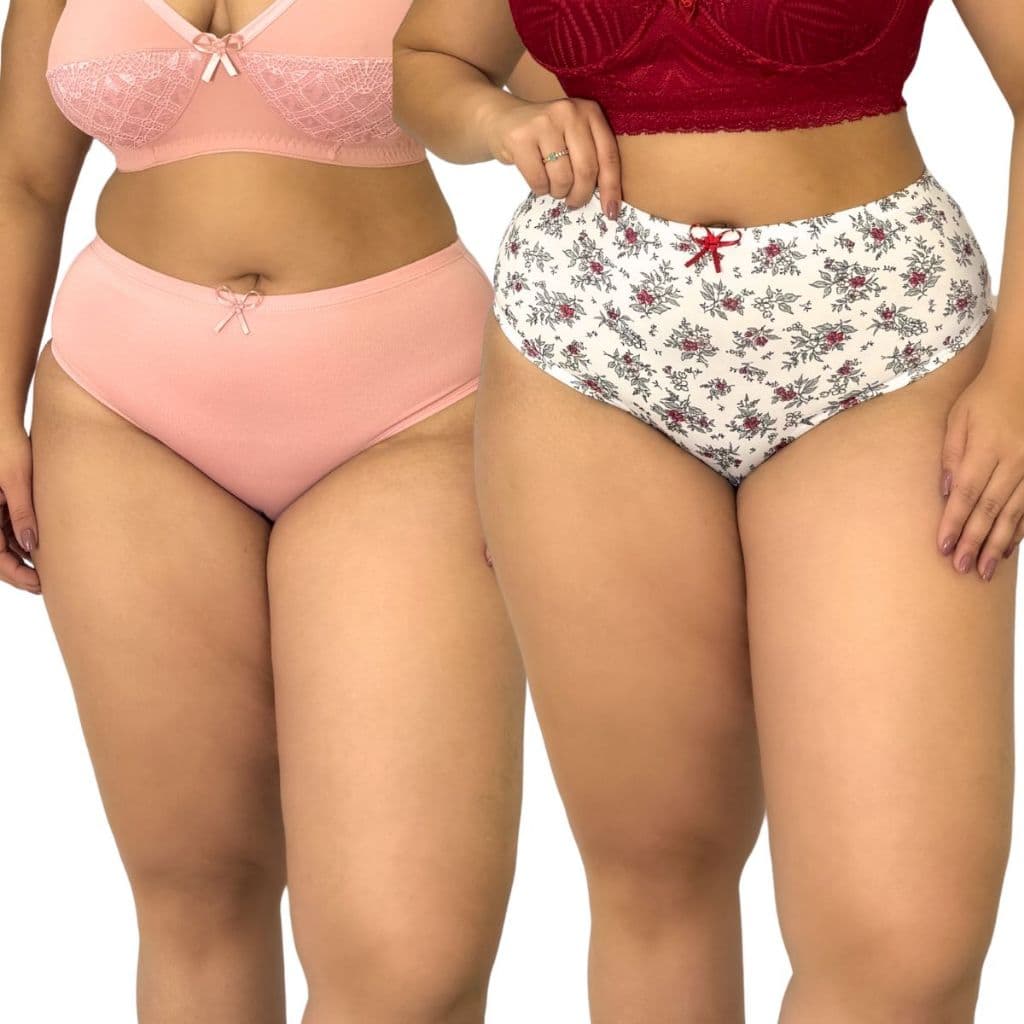 Kit 10 Calçolas Plus Size Senhora Adulto Cintura Alta Microfibra Veste Até 54 Estilo Modeladora
