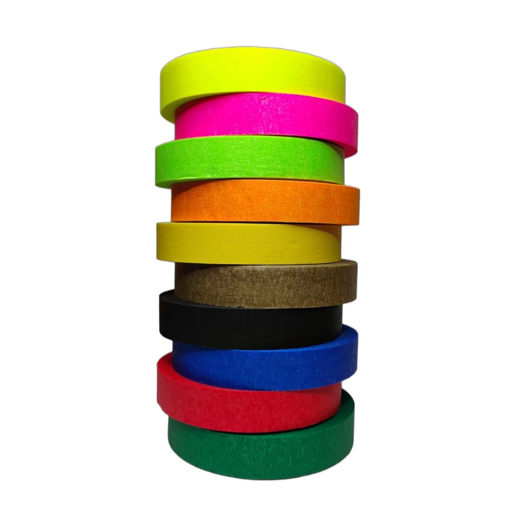 Fita Crepe Adesiva Fina 18mm x 30m Colorida Artesanatos Festas Decoração e Trabalhos Escolares