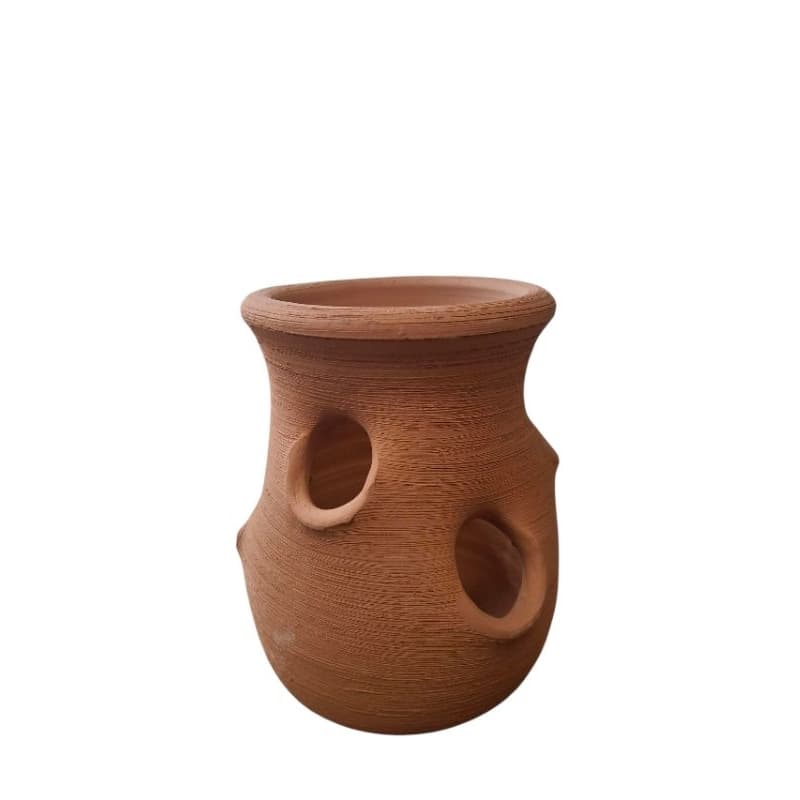 vaso de barro modelo morangueira M/ ideal para suculentas/ decoração jardim