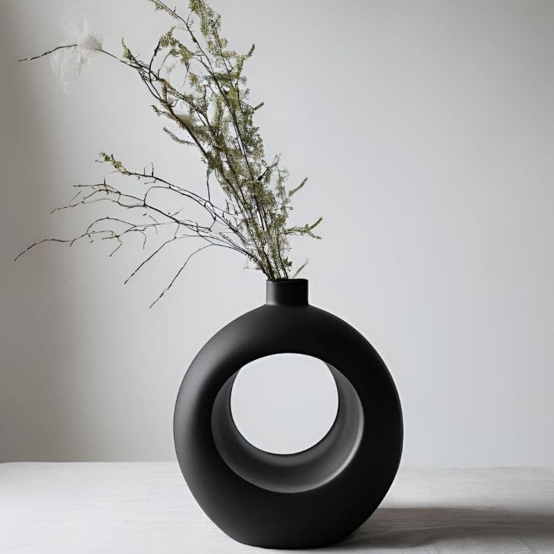 Vaso Decorativo Moderno Minimalista - Design Circular Elegante para Sala ou Escritório