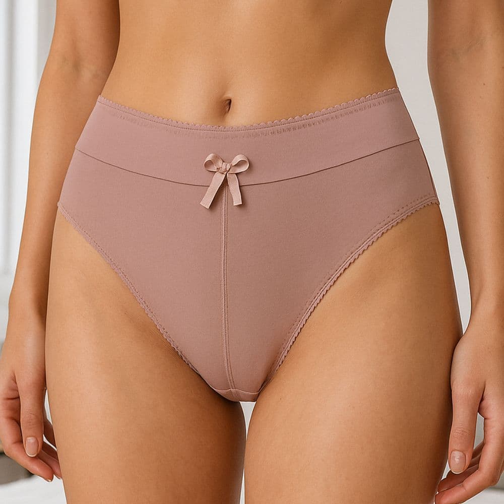 Kit Calcinha Algodão Tanga Cós Alto Duplo Modeladora Pós Parto Raquel