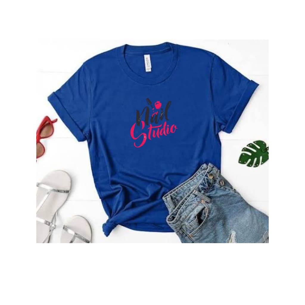 Camiseta Nail Art Estampa Criativa Moda Feminina Unissex Algodão Design de Unhas - Uniforme Profissão