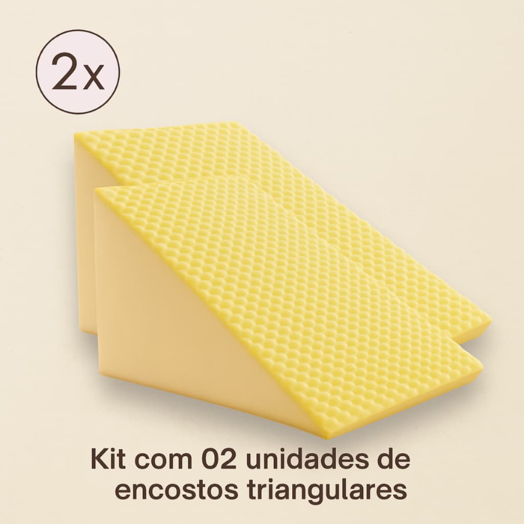 Kit com 02 Encostos SUPREME D28 Travesseiro Almofada Triangular Para Relaxar Multiuso