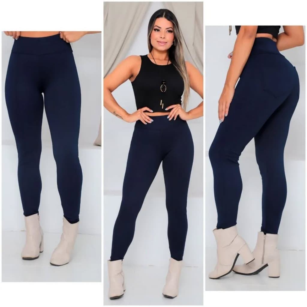Calça Legging  Feminina Skini  Modeladora Plus Size Básico Casual Cintura Alta  Feminina