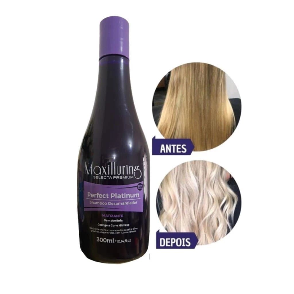 Shampoo Desamarelador Matizador Perfect Platinum Maxilluring 300ml