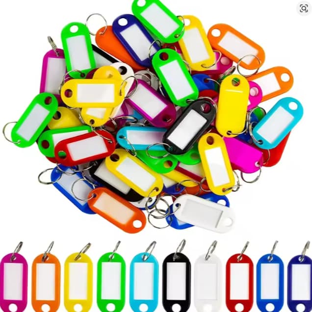 Kit 20/40/60/80/100 Chaveiro Organizador Identificador De Chaves ARREDONDADO