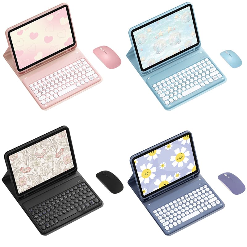 Teclado ABNT2 (com tecla ç) para Samsung Tab S6 Lite 10,4/iPad 11ª A16/10ª geração, capa protetora antiqueda + mouse