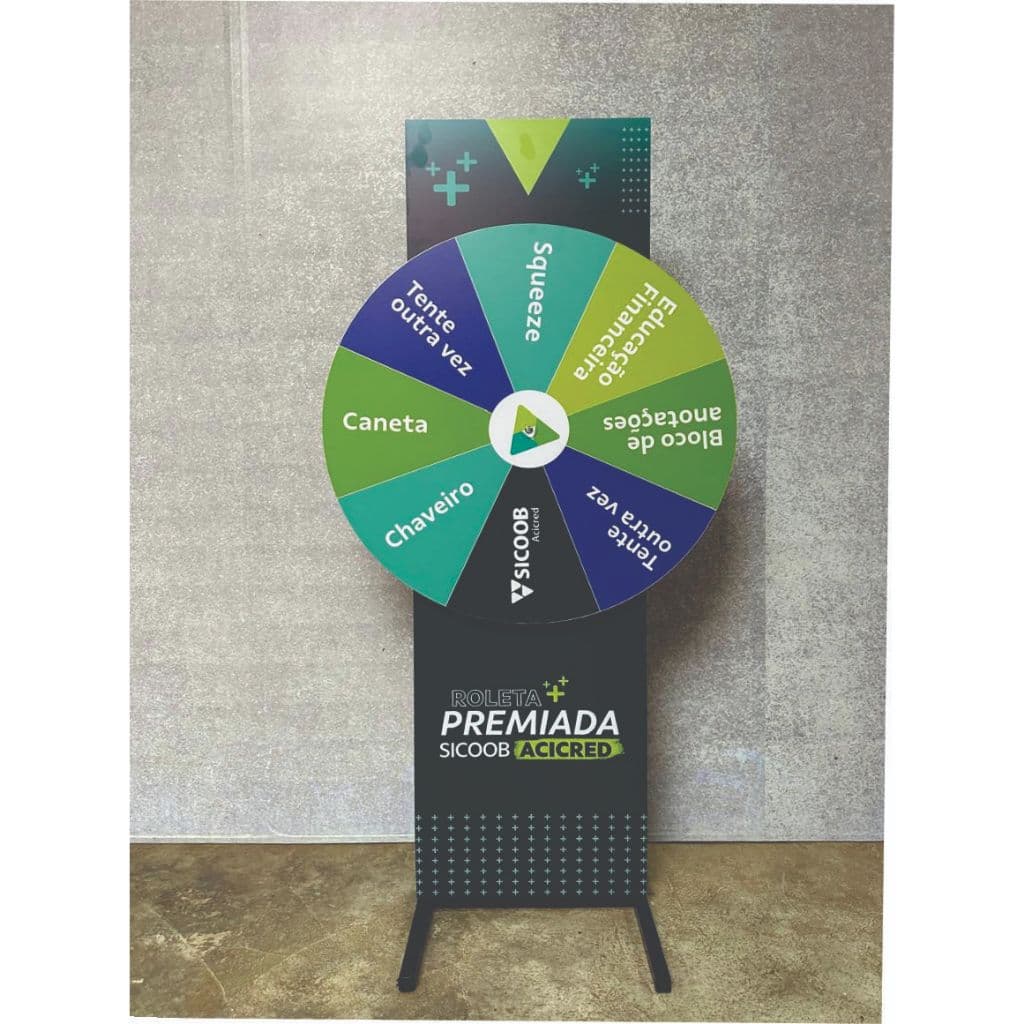 Roleta de Prêmios 70x40cm sua Arte Personalizada Comércio Loja Premiação