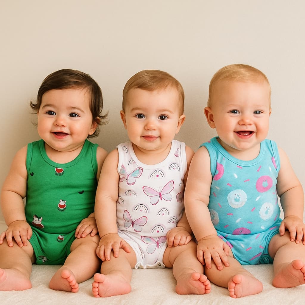 Kit 03 Macaquinhos Bebê Menina Estampado 100% Algodão