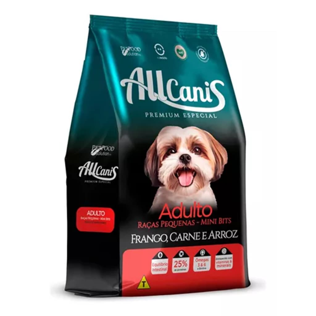 Ração Allcanis Premium Especial Carne Frango Arroz Adulto Raças Pequenas 15kg