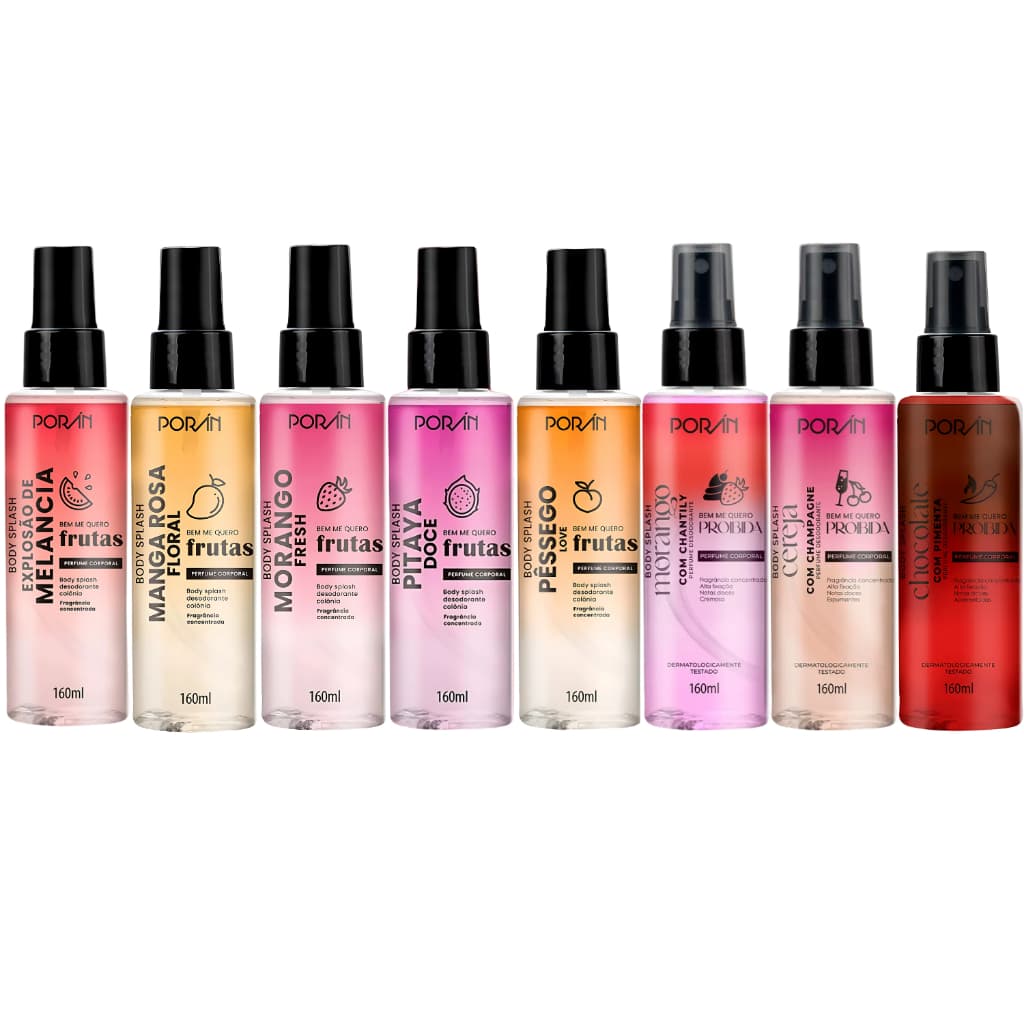 Body Splash Desodorante Colônia Corporal Porán Bem Me Quero Frutas (Escolha Sua Fragrância)