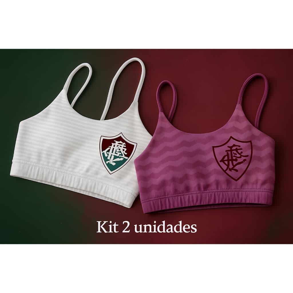Kit 2 Tops Top Cropped Blusinha Croped Feminino Times Do Coração Alça Fina Fluminense ESTHER Barato