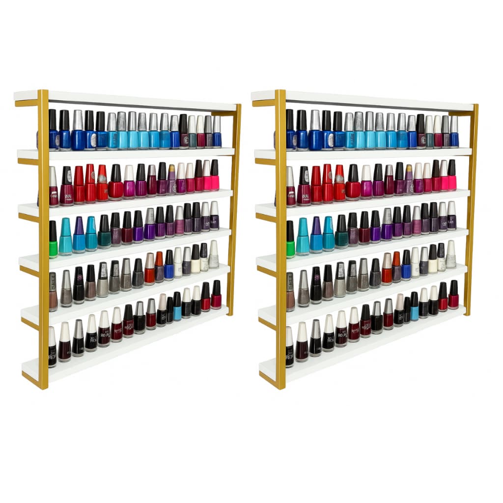 Kit 2 Expositores de Esmaltes Para Manicure Modelo Industrial - Chega De Bagunça! Organize Até 200 Esmaltes Com Estilo