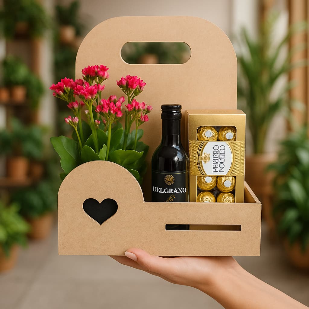 Bag Box Decorativa Criativa Em MDF Cru Para Cesta Presente