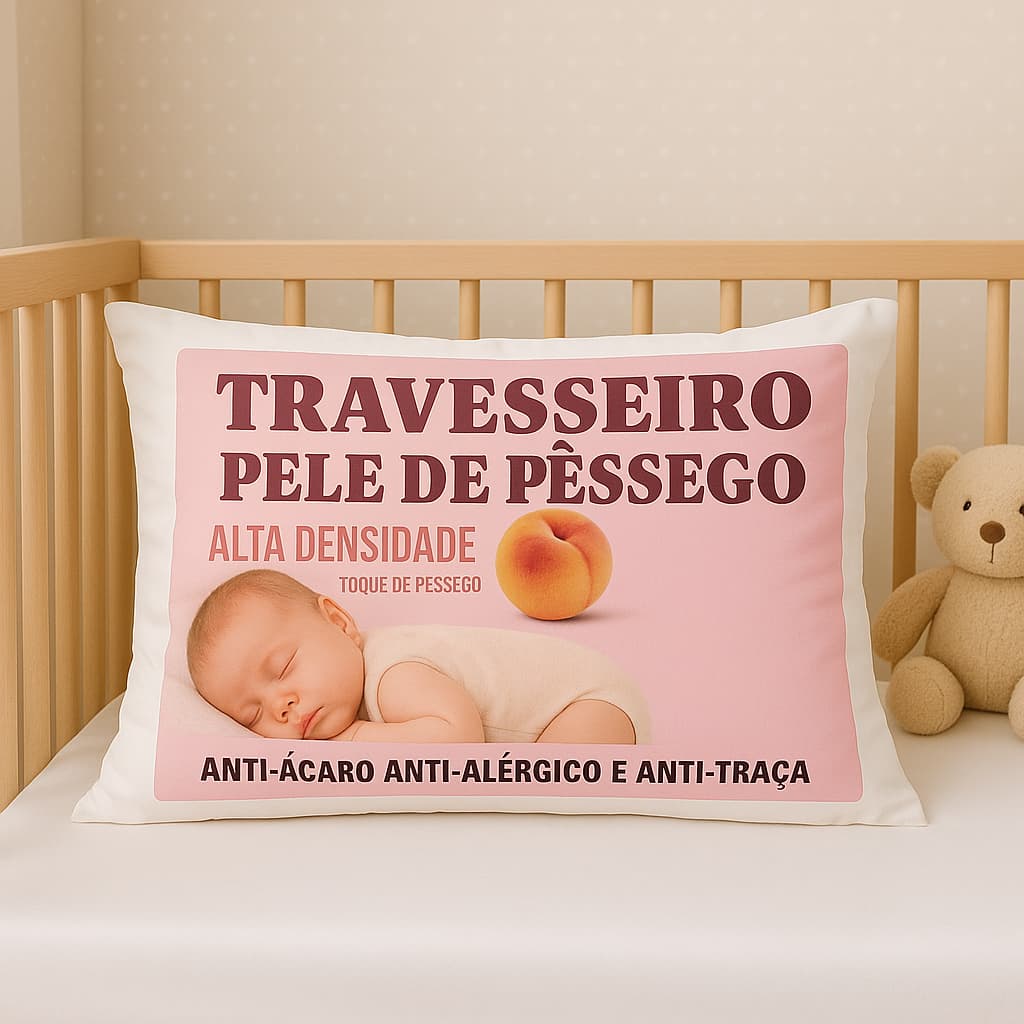 Travesseiro Pele De Pêssego Descanso AntiAcaro AntiAlergico AntiTraça