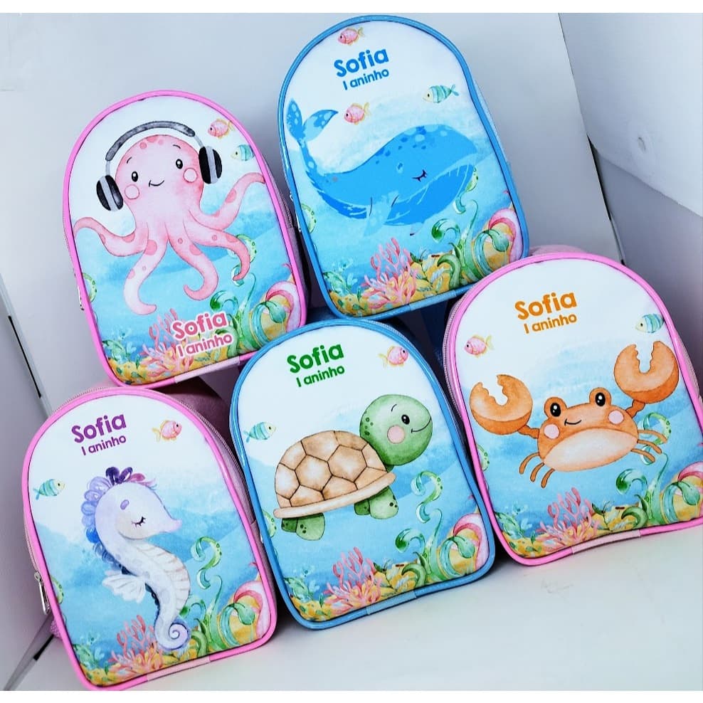 Promoção! 20 mochilinhas personalizadas,  sereia, fundo do mar, lembrancinhas para festas infantis.