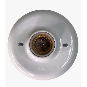 Plafon 100w Bocal Soquete E27 Em Porcelana Cor Branco