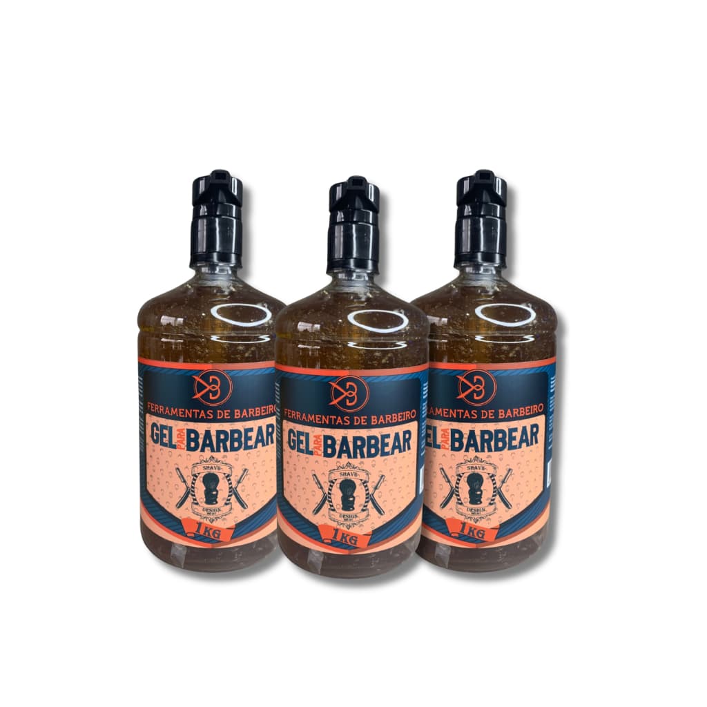 Gel de barbear shave de 1kg, Kit com 3 und gel de barbear para fazer barba