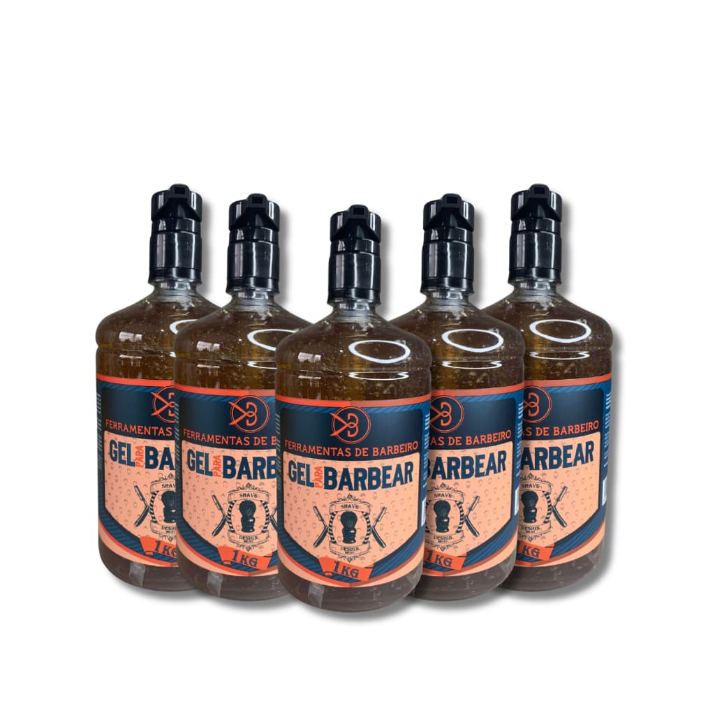 Gel de barbear shave de 1kg, Kit com 5 und gel de barbear para fazer barba