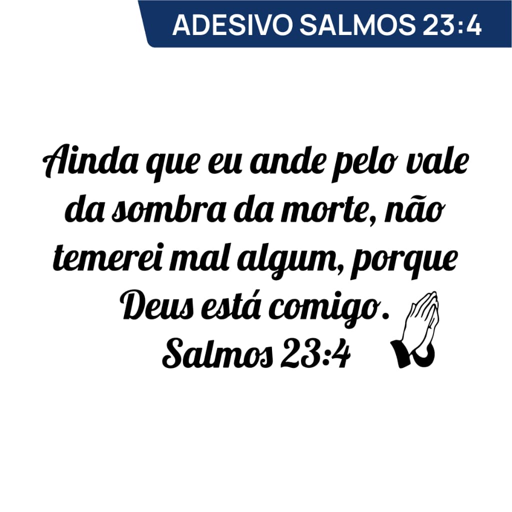 Adesivo Salmos 23:4 Salmo 23 Moto Tanque Carro Religioso 19x10