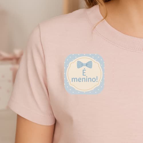 100 Adesivo  Personalizado -Chá de Bebê - Chá Revelação Personalizado –Lembrancinha chá Revelação | Envio Imediato.