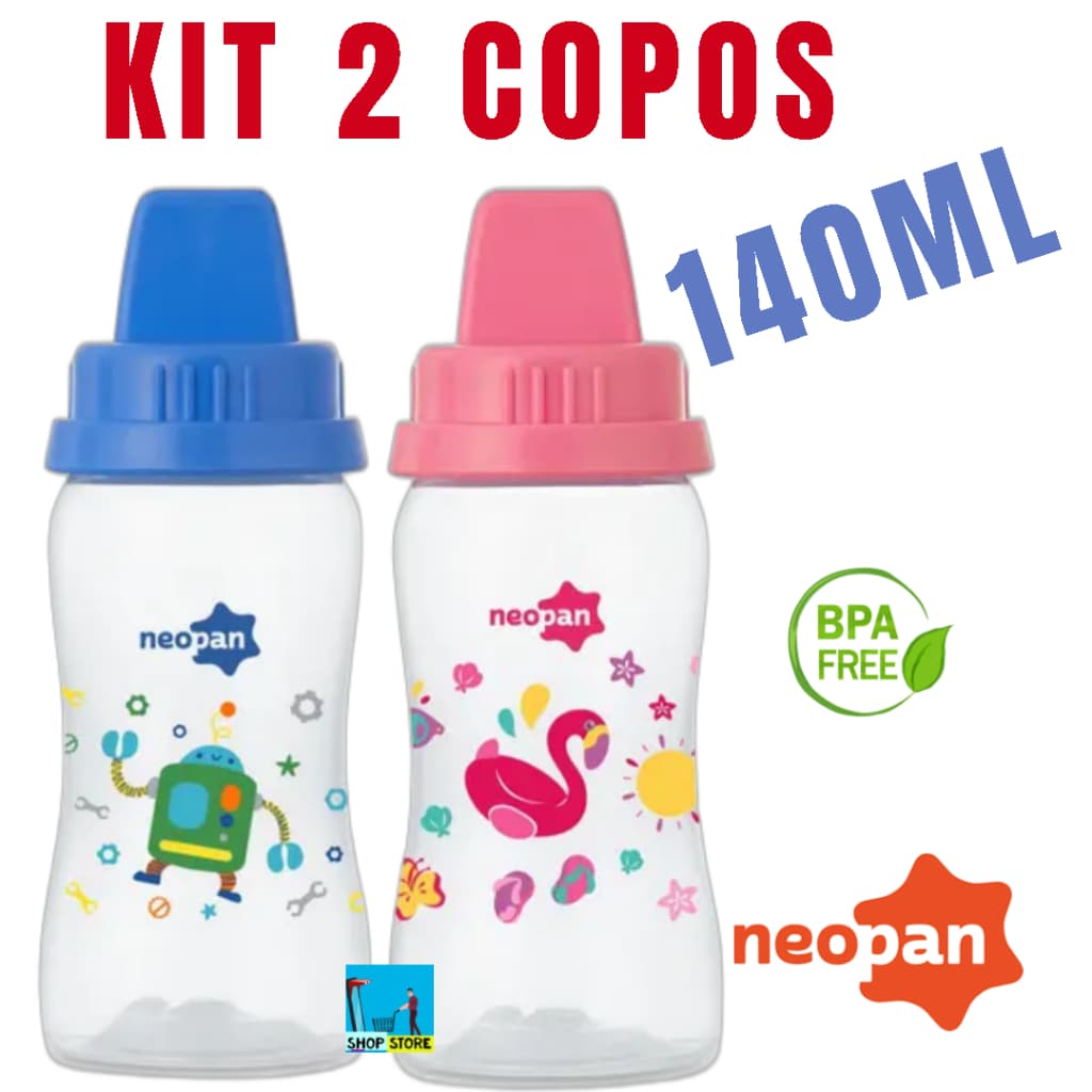 KIT 2 COPOS EDUCATIVOS 140ML NEOPAN