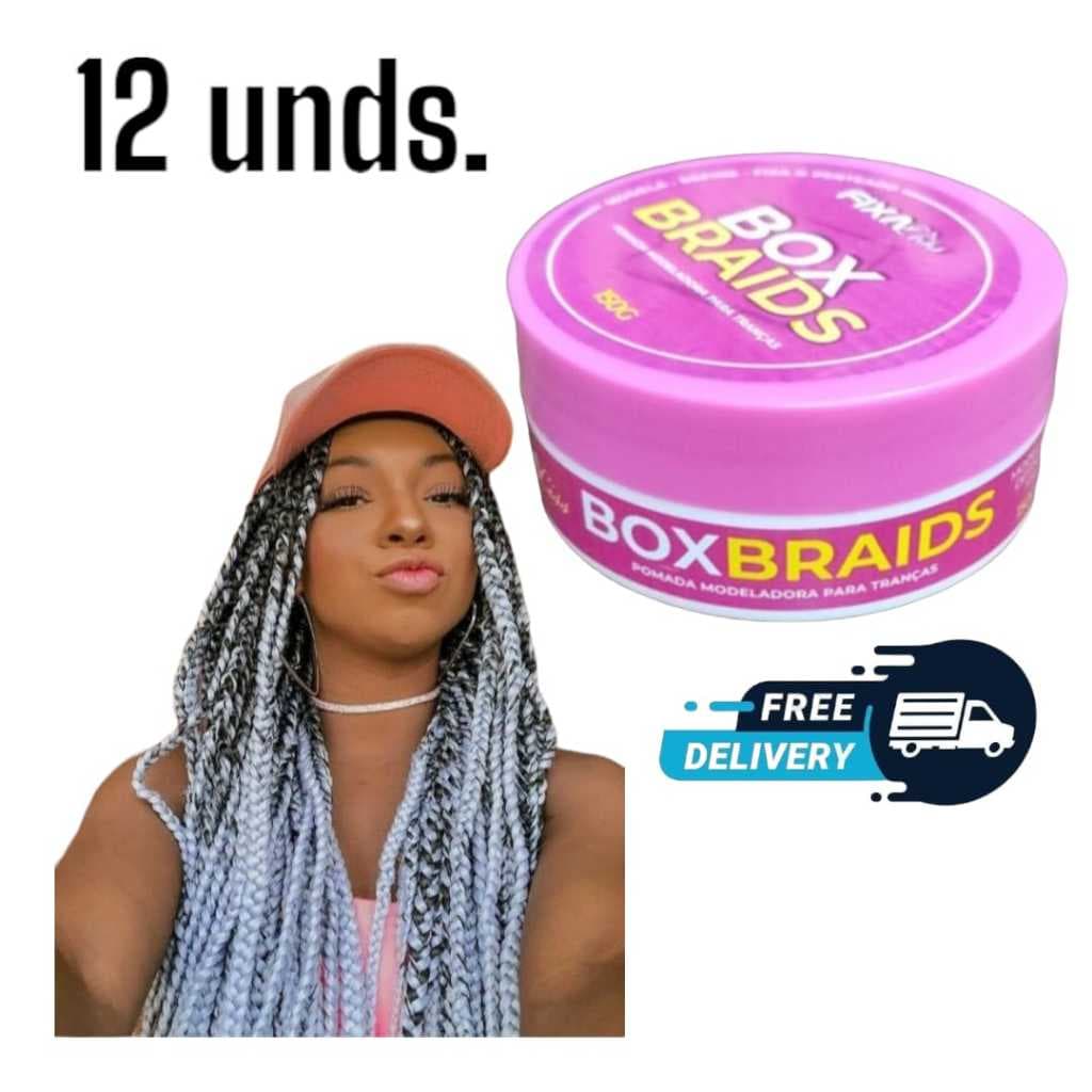 KIT 12 POMADAS MODELADORA TRANCISTAS MAIS VENDIDA BOX BRAIDS NAGO BABY HAIR