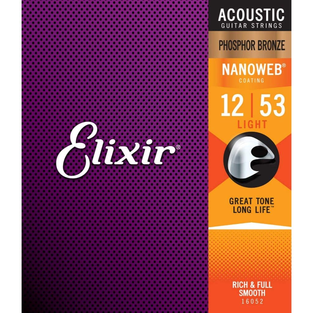 Encordoamento Para Violão 0,12 Elixir 16052 (12-53) Bronze