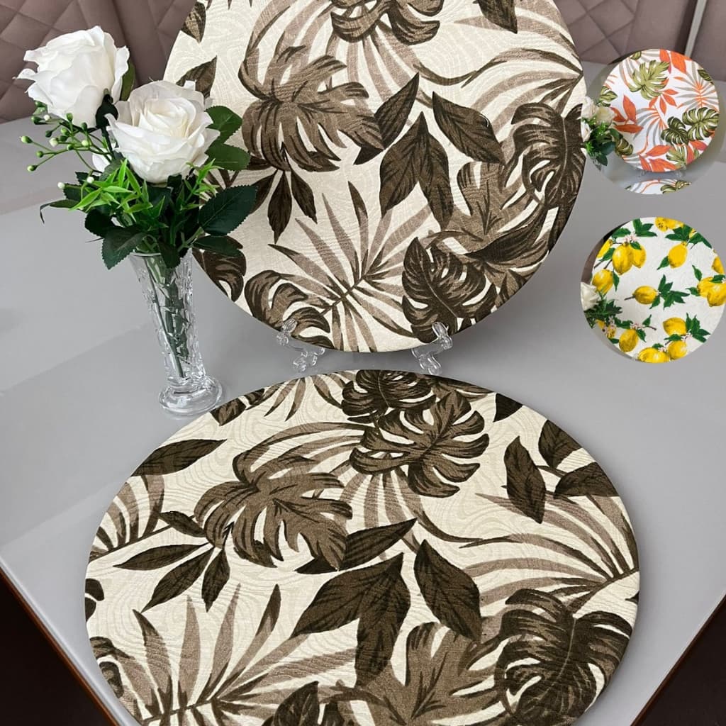 Kit Sousplat Capas para MDF de 30 a 35cm com 4 peças em Jacquard Estampado