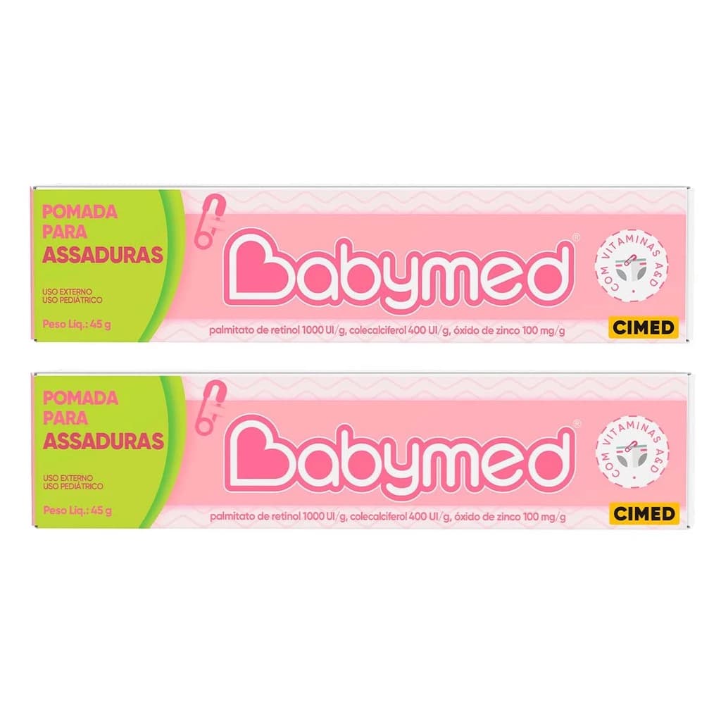Kit 2 Pomadas Para Prevenção De Assaduras Babymed Rosa 45g