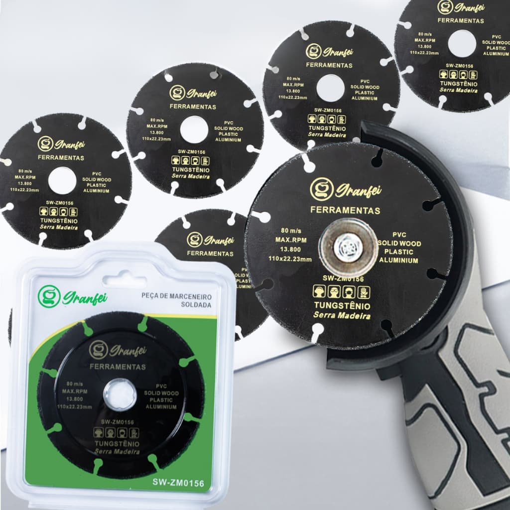 Kit 2/4/6 Lâminas de Corte de Madeira Brasada Ideal para Toras de Madeira e PVC MEGA
