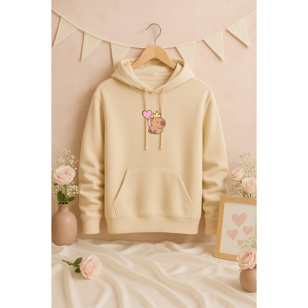 Blusa de Frio Feminina Meninas Cute Fofo Tumblr Bege Moletom Preto Flanelado Algodão