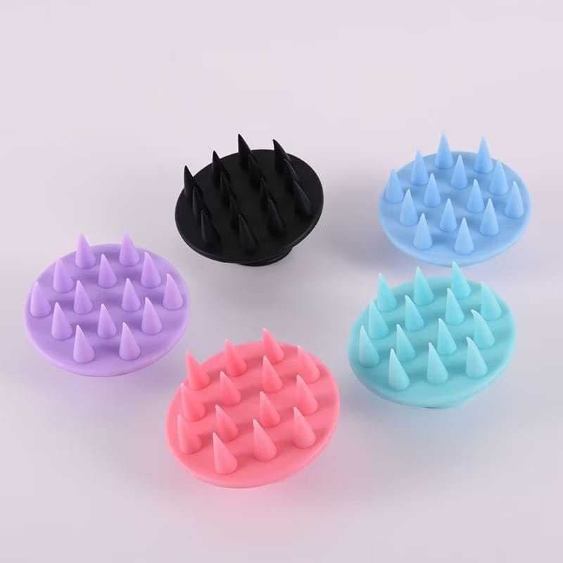 kit 6 Massageadora De Silicone Para Shampoo / Escova De Banho / Limpeza De Couro Cabeludo