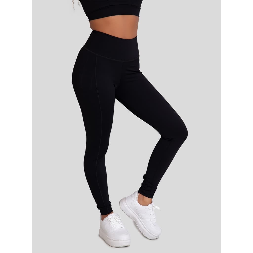 Calça Legging Feminina de Poliamida com Coberturas Moda Fitness Feminina